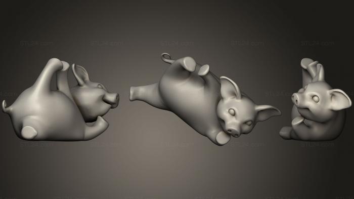 Статуэтки животных (Свиньи 3, STKJ_1279) 3D модель для ЧПУ станка